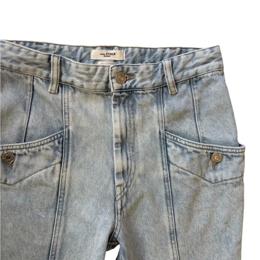 Isabel Etoile Marant Notty Lightwash Denim Cropped Jeans Size FR 34/US XS